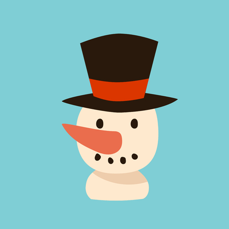 Snowman vector icon flat avatar.のイラスト素材