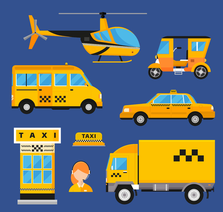 Different types of taxi transport. のイラスト素材