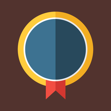 Modern flat design badge icon. Vector badges flat modern style. Vintage, retro flat badges, labels and ribbons. Badges isolated, modern flat solid style. Badges icons, badges logo. Badges iconsのイラスト素材