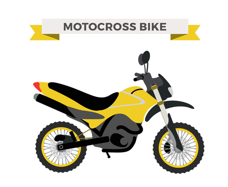 Vector motorcycle illustration. Motorcycle isolated on white background. Cross bike, sport bike vector. Motorcycle moto bike illustration. Bike isolated vectorのイラスト素材
