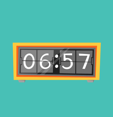 Clock watch alarm vector icon object illustration. Clock icon isolated on background. Clock watch silhouette. Modern style clock alarm. Time alarm watch flat style icon symbol isolatedのイラスト素材