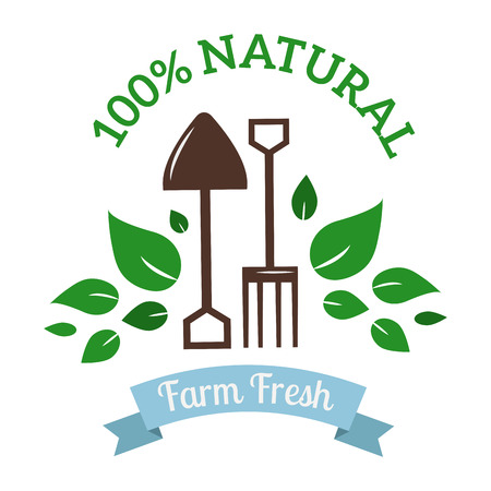Natural eco organic product label badge vector icon. Badge eco emblem logo. Eco product label badge design elements. Badge natural food icon isolated. Farm product healthy food logo badge designのイラスト素材