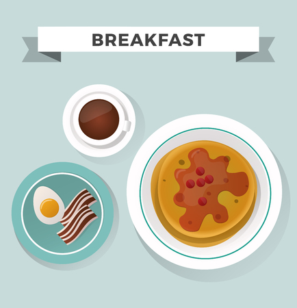 Vector of Breakfast flat top view set. - ID:1-50399612 - Royalty Free ...