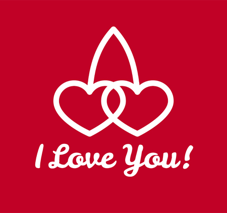 Vector hearts icons and valentines day greeting text illustration.のイラスト素材