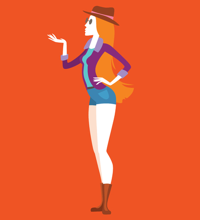 Fashion shopping girl vector illustration. Fashion shopping girl isolated on white background. Fashion shopping girl vector icon illustration. Fashion shopping girl isolated vector. Girls silhouetteのイラスト素材