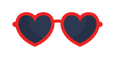 Vector heart glasses isolated on white.のイラスト素材