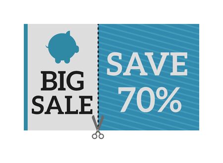 Sale Coupon vector. Gift voucher certificate sale coupon template, can be use for business shopping card, customer sale and promotion.のイラスト素材