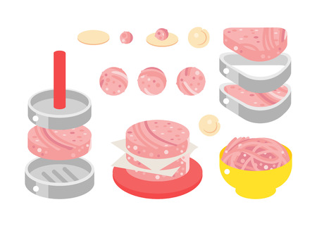 Meat products vector illustration.のイラスト素材