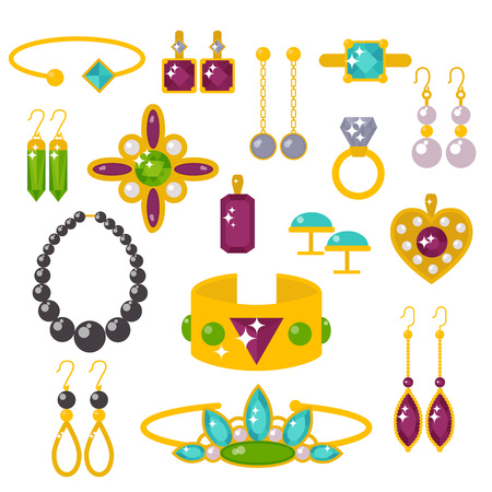 Flat jewelry stones vector illustration.のイラスト素材