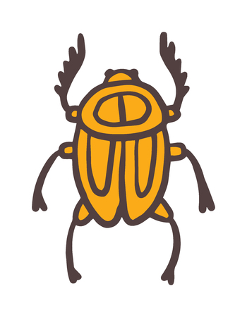 Egypt scarab beetle vector illustration.のイラスト素材