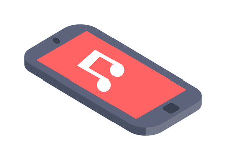 Isometric phone vector illustration flat design. Flat isometric infographic phone 3d icon. Isometric phone web mobile icon. Business isometric phone isolated on white. Computer technology.のイラスト素材