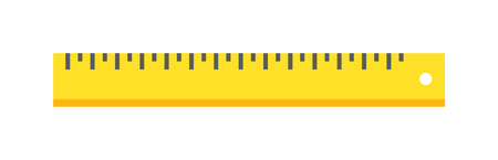 Ruler flat icon vector illustration, ruler icon. School icon symbol ruler education equipment. Some yellow ruler tool.のイラスト素材