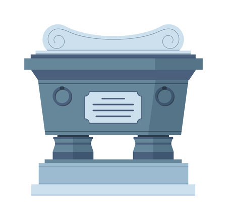 Tombstone crypt vector construction isolated on white background. Traditional tomb stone grave for dead people. Some tomb crypt graveyard memorial symbol.のイラスト素材