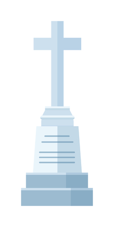 Tombstone crypt vector construction isolated on white background. Traditional tomb stone grave for dead people. Some tomb crypt graveyard memorial symbol.のイラスト素材