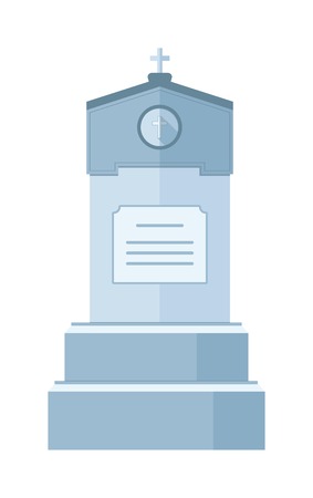 Tombstone crypt vector construction isolated on white background. Traditional tomb stone grave for dead people. Some tomb crypt graveyard memorial symbol.のイラスト素材