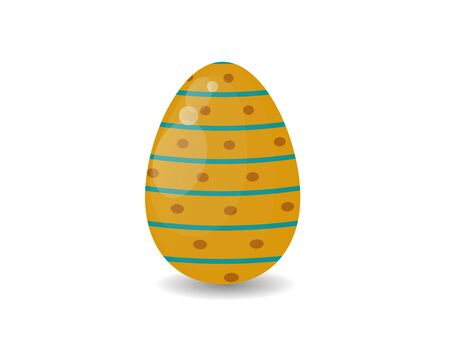 Color easter egg cartoon spring decoration and food egg symbol flat illustration. Colorful easter egg traditional painted easter food, easter egg seasonal ornament.のイラスト素材