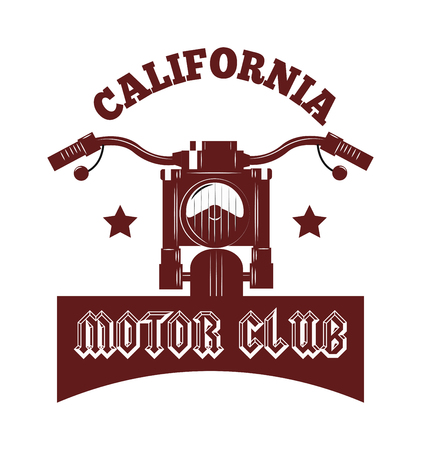 Motorcycle label badge vector black icon and moto club logo illustration. Moto club label logo with hand, skull and bike piston Bike club badge design elementのイラスト素材