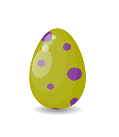 Color easter egg cartoon spring decoration and food egg symbol flat illustration. Colorful easter egg traditional painted easter food, easter egg seasonal ornament. Easter holiday eggのイラスト素材