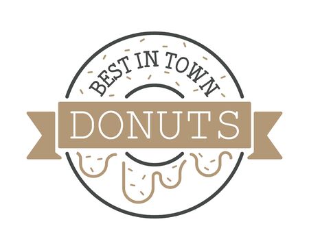 Abstract Donuts   template and round ring shape donuts flat logo symbol.のイラスト素材