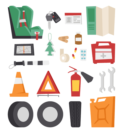 Car auto accessories repair tool a set of Vector Image