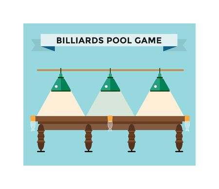 Playing billiard table concept vector illustration. Billiard championat