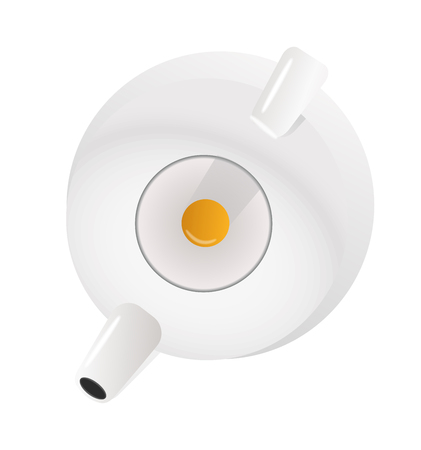 Kettle drink and handle kettle. Kettle electric, appliance hot boil domestic kettle icon. Flat appliance hot kettle electric equipment. Stovetop whistling kettle kitchen teapot flat vector.のイラスト素材