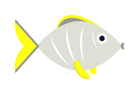 Aquarium underwater fish and marine aquarium blue fish. Wildlife tropical sea aquarium fish, colorful ocean aquarium blue exotic fish. Blue discus fish aquarium underwater nature animal vector.のイラスト素材