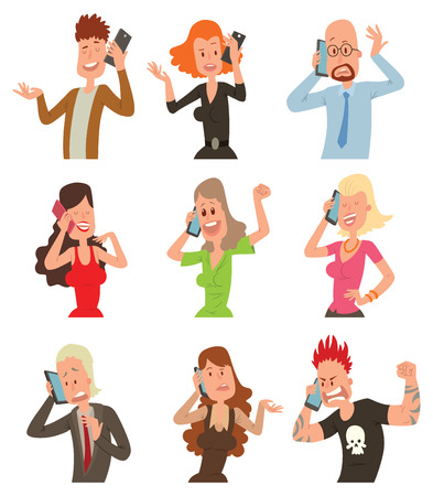 Business professional people with phone and female, executive business people with phone. Success business people with smartphone. Successful professional business people talking his cell phone vectorのイラスト素材