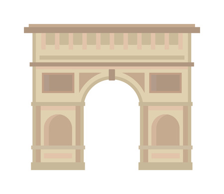 Triumphal arch architecture travel europe and history old triumphal arch. Triumphal arch famous historic place, Triumphal Arch. Arc de Triomphe Paris France architecture europe travel monument vector.のイラスト素材