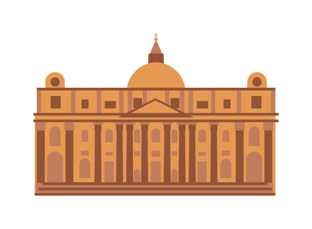 Royal palace architecture building and royal palace travel tourism square. Famous history royal place spanish facade. Royal palace at Madrid Spain architecture building landmark vector.のイラスト素材