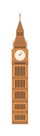 London big ben tower and big ben clock britain monument. Famous big ben building britain westminster parliament clock tower. Vector illustration big ben clock symbol of London and United Kingdom.のイラスト素材