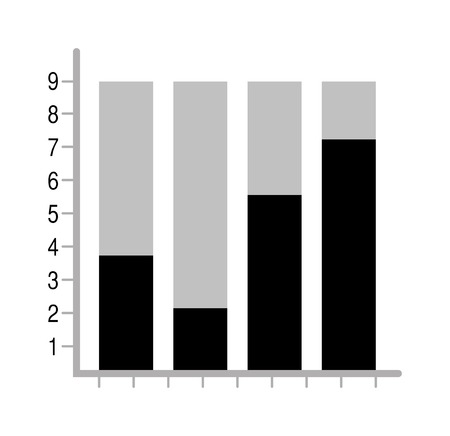 Business data graph chart analytics vector elements black silhouette. Bar pie charts diagrams and graphs flat icons set. Infographics data analytics design elements isolated on white vector illustrationのイラスト素材