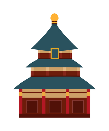Branding identity indian temple travel culture building, indian religion ancient asia temple. Indian hinduism tower. Tourism traditional god heritage. Vector Indian temple with arch cartoon building.のイラスト素材