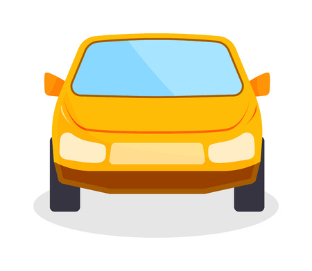 Taxi yellow car flat style vector illustration.のイラスト素材