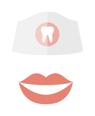 Woman smile teeth whitening dental care vector.のイラスト素材