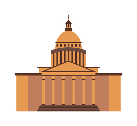 White house landmark government and architecture president white house. White house america history monumental political symbol. White house washington DC United States landmark government vector.のイラスト素材