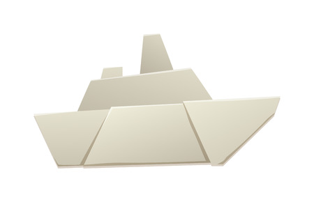 Paper ship origami toy and paper ship vessel transport. Paper transport cruise ship and paper ship simple idea sea toy. Ocean navy freedom yacht paper ship. Origami paper ship sea toy transport vectorのイラスト素材