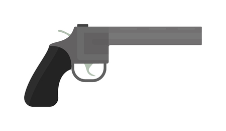 Pistol gun fire security bullet and ammunition protection metal pistol gun. Criminal arm pistol gun and danger military weapon. Weapon series vintage wild west army handgun military pistol gun vector.のイラスト素材