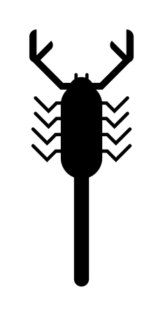 Scorpion silhouette Scorpion silhouette tattoo poison insect and scorpion silhouette poisonous claw graphic tail. Scorpion silhouette drawing horoscope. Scorpion black silhouette insect animal vector.のイラスト素材