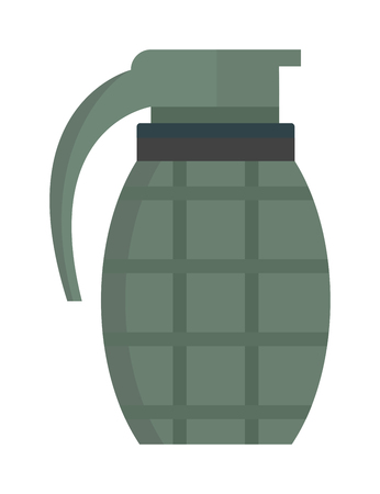 Grenade explosive bomb military and grenade army weapon. Soldier combat grenade gun. Grenade metal armed attack explode. Destruction steel bomb equipment. Hand grenade bomb explosion weapons vector.のイラスト素材