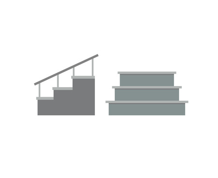 Stairs architecture elements and stairs elements stairway business step. Stairs elements abstract construction. Outdoor motion concrete stair. Stairs elements interior flat architecture concept vectorのイラスト素材