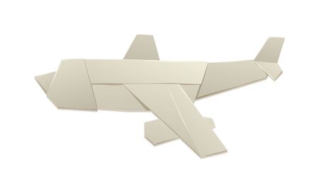Origami airplane and origami paper plane. Origami air plane handmade creative transport. Handmade origami plane. Realistic render of origami plane travel concept vector.のイラスト素材