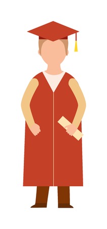 Graduation education people successful graduate students knowledge school university college graduation people infographic concept. Happy graduation people icons uniform throwing caps vector.のイラスト素材