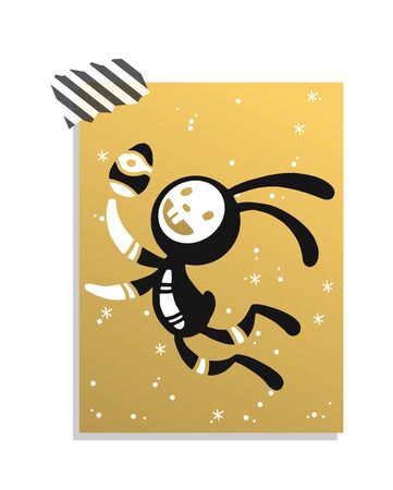Greeting card Easter rabbit vector illustration. Funny bunny easter rabbit. Easter Bunny greeting card. Easter vector icons. Easter bunny cartoon flat style icons. Easter flat rabbit bunny vectorのイラスト素材