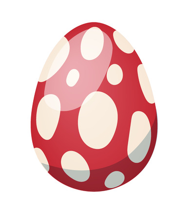 Color easter egg cartoon spring decoration and food egg symbol flat vector illustration. Colorful easter egg traditional painted easter food, easter egg seasonal ornament.のイラスト素材