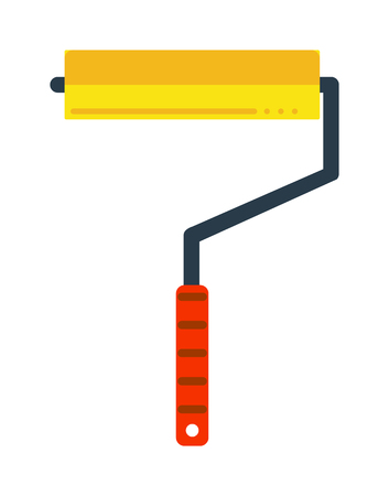 Paint roller icon flat vector illustration. Some roller icon vector isolated on white background. Paint flat style  roller icon work tool.のイラスト素材
