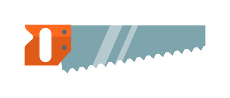 Hand saw tools hand equipment flat vector isolated on white background. Hand saw vector. Hand saw illustration. Hand saw icon. Hand ssaw cartoon styleのイラスト素材