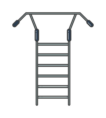Swedish staircase sports gymnastics ladder or gymnastics wall gym tool vector. Sports ladder vector, sports ladder icon isolated. Sports trainer wall for exercises practise. Gymnastics ladderのイラスト素材