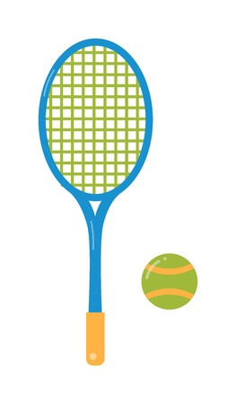 Tennis ball and racket flat illustration. Tennis illustration tennis racket and ball. illustration of tennis items. Tennis ball sport equipment. Tennis ball and racket flat .のイラスト素材