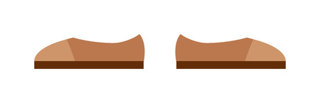 Brown boots cartoon vector illustration. Vector cartoon brown boots. Gray warm shoes footwear. Boots fashion shoe. Boots sport shoes.のイラスト素材